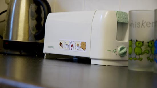 Toaster in the kitchen.