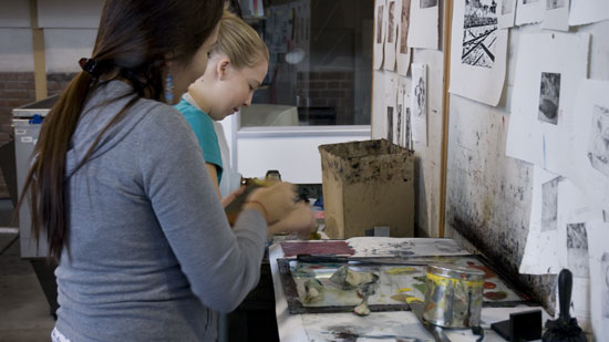 Printmaking session