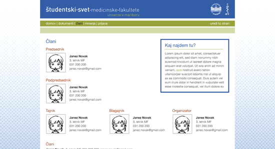 Members page